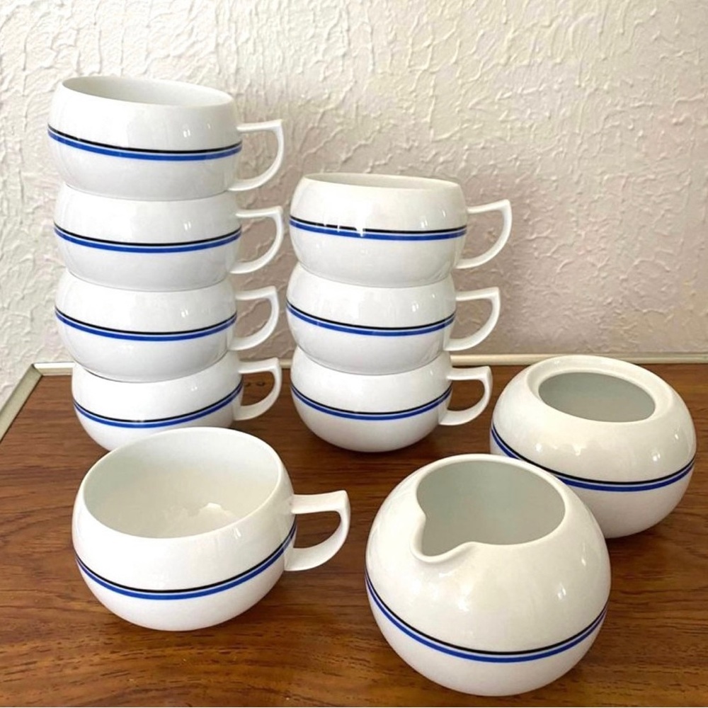 Vintage Daniel Hechter Fine China Mug Set Beauchamp Blue